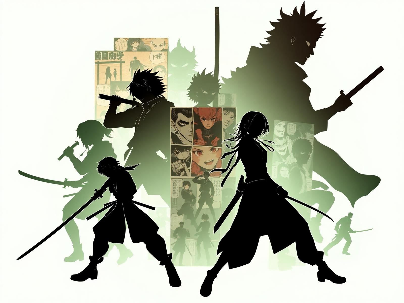 Anime characters collage